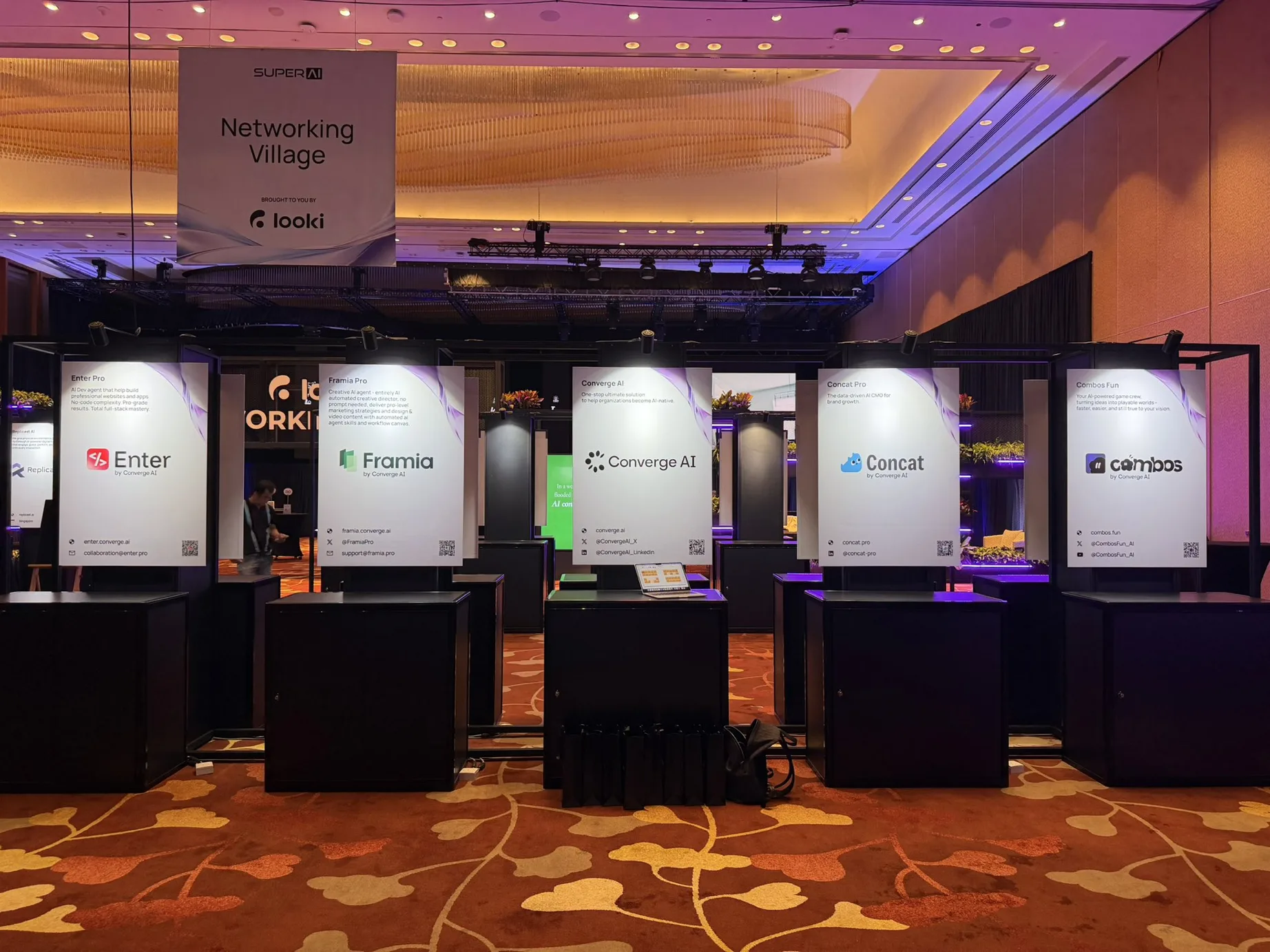 Converge AI ecosystem booths at SuperAI Singapore 2026